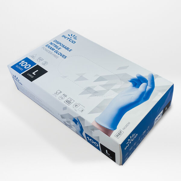 100er Pack | Disposable Nitril Einweghandschuhe | Blau, Größe XL | INTCO