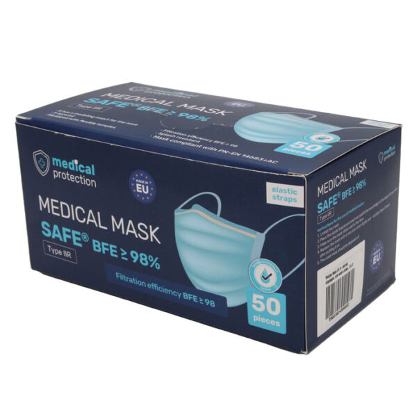 medizinische Einwegmasken Mund Nasenschutz 50 Stück blau