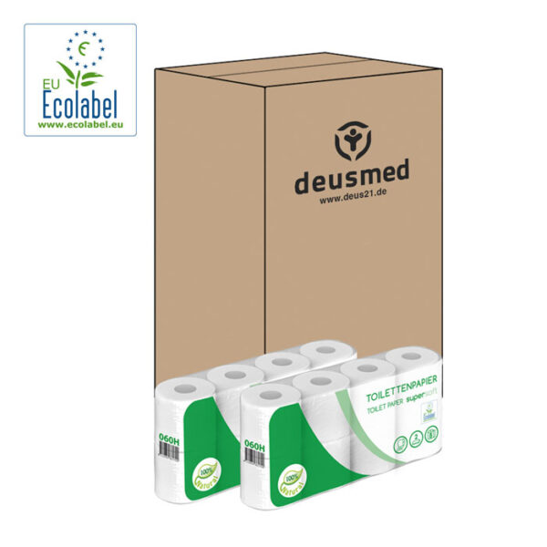 Toilettenpapier 2 lagig weiß recycling - 250 Blatt ECOLABEL